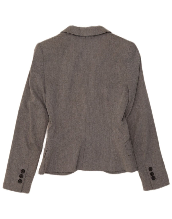 Zara Womens 1 Button Blazer Jacket UK 6 XS Grey