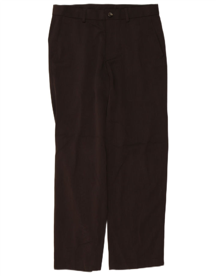 IZOD Mens Straight Chino Trousers W30 L30 Brown Polyester