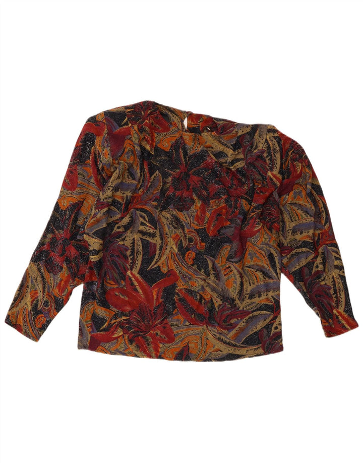Vintage Womens Long Sleeve Blouse Top UK 10 Small Multicoloured Floral