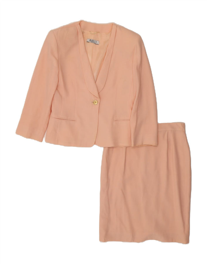 MARELLA Womens 1 Button 2 Piece Skirt Set UK 14 Large W30  Pink Vintage Marella and Second-Hand Marella from Messina Hembry 