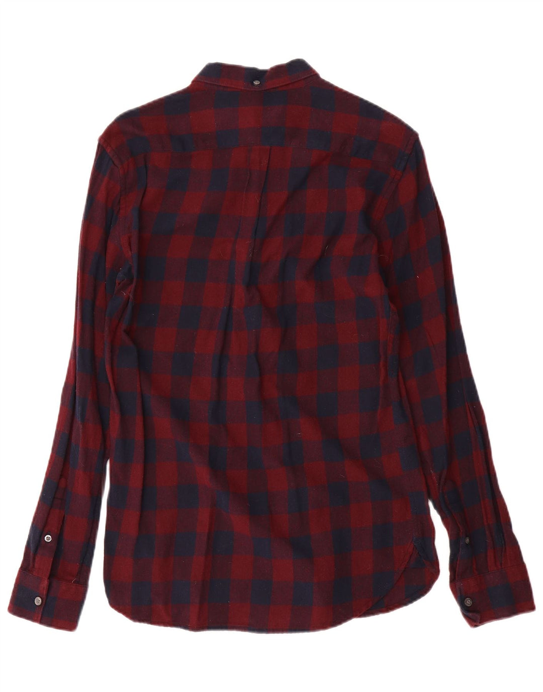French Connection Mens Flannel Shirt Small Red Gingham Cotton