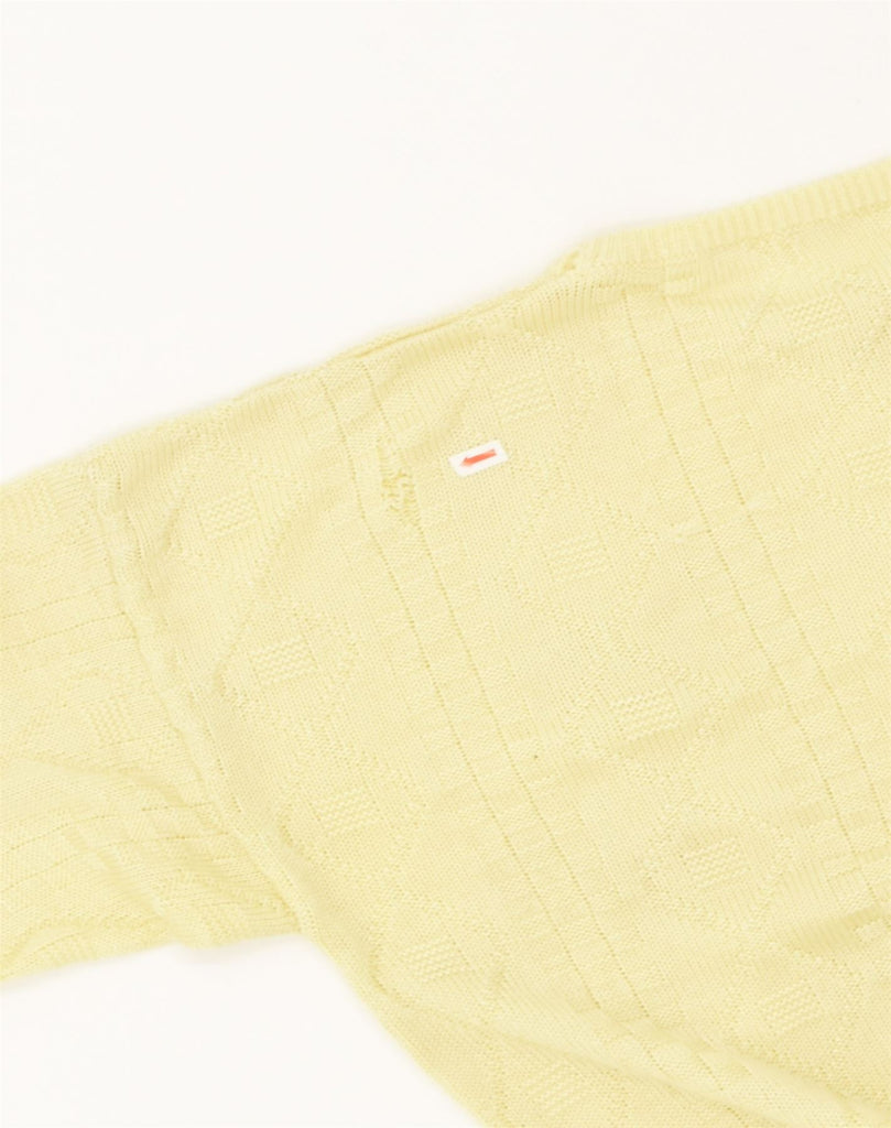 VINTAGE Womens Crew Neck Jumper Sweater UK 14 Large Yellow Cotton | Vintage Vintage | Thrift | Second-Hand Vintage | Used Clothing | Messina Hembry 