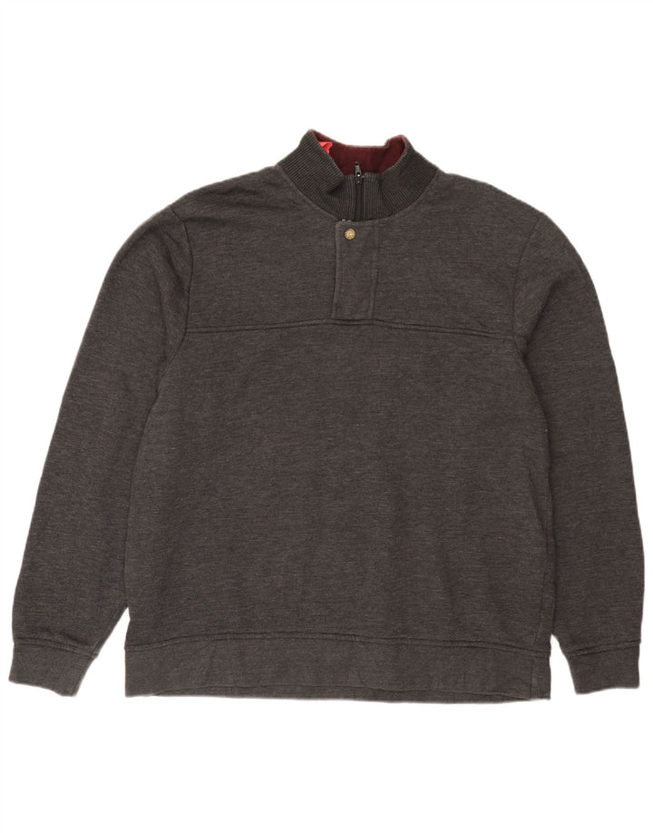 ORVIS Mens Zip Neck Sweatshirt Jumper Large Grey Flecked