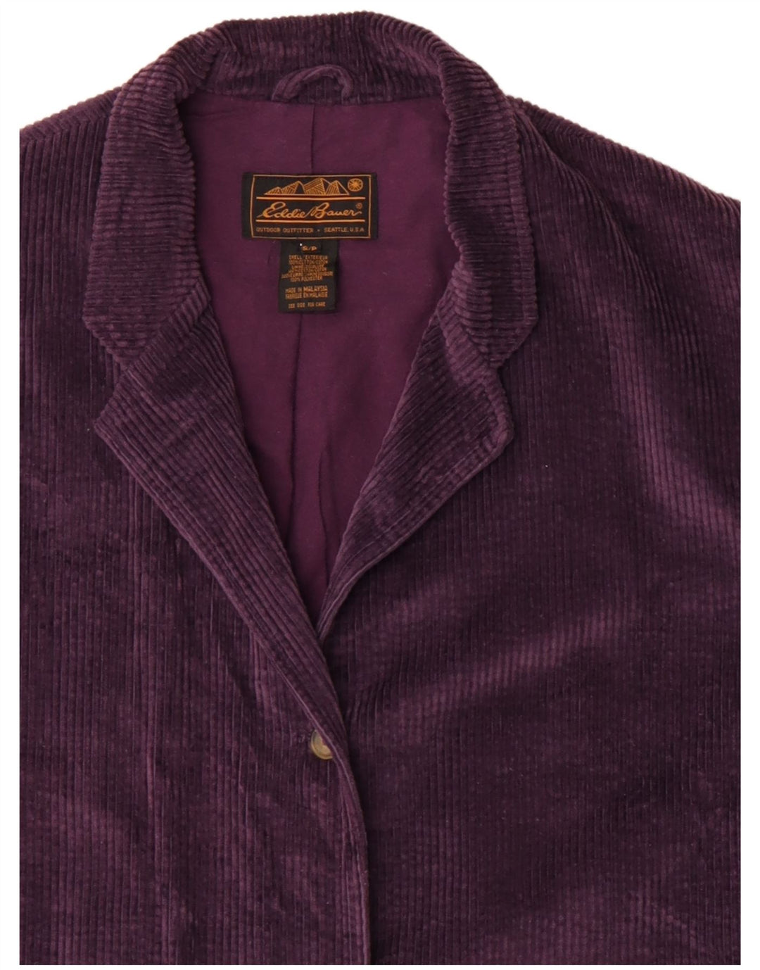 EDDIE BAUER Womens Oversized 3 Button Blazer Jacket UK 10 Small Burgundy