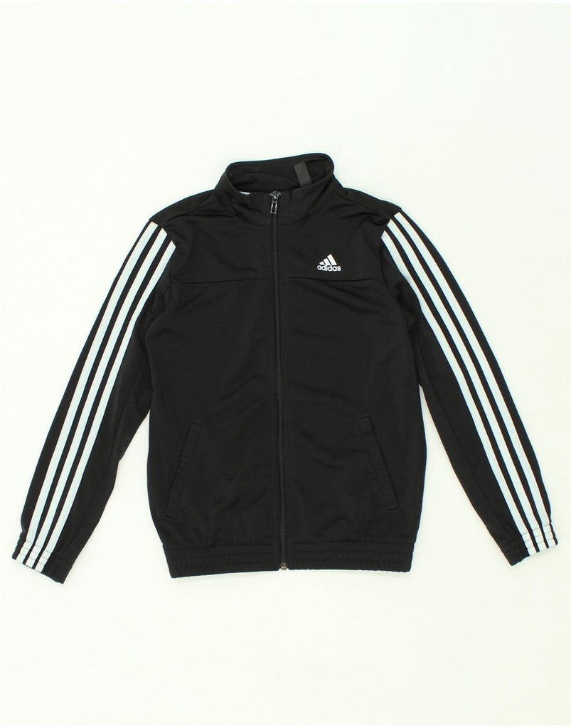 ADIDAS Boys Graphic Tracksuit Top Jacket 9-10 Years Black Polyester | Vintage Adidas | Thrift | Second-Hand Adidas | Used Clothing | Messina Hembry 