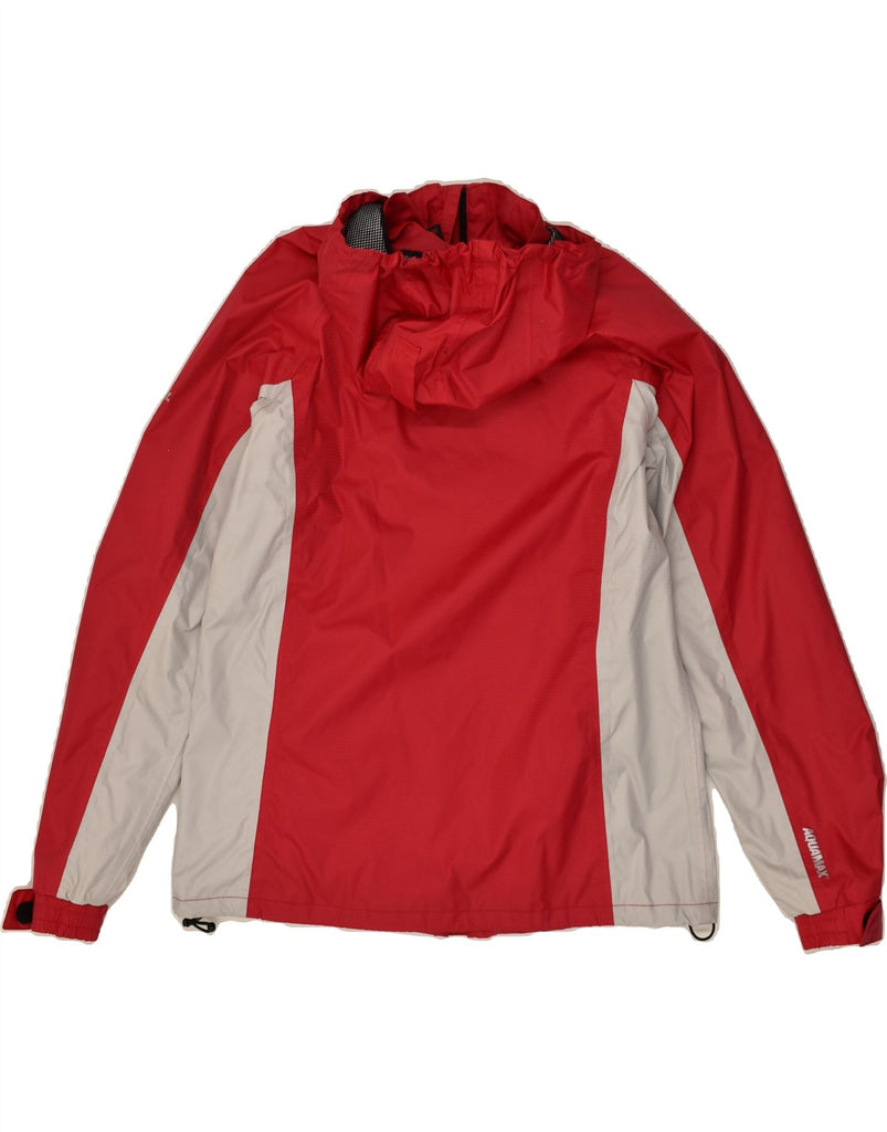 MCKINLEY Womens Hooded Rain Jacket UK 40 Large Red Colourblock Nylon | Vintage McKinley | Thrift | Second-Hand McKinley | Used Clothing | Messina Hembry 