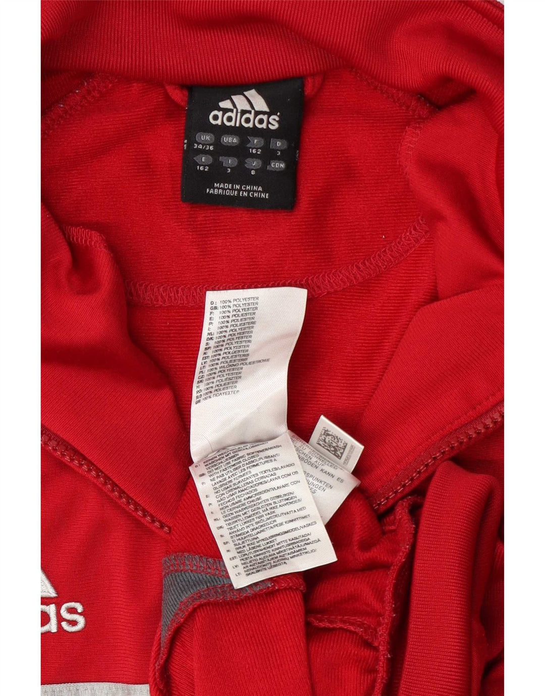 Adidas Mens Tracksuit Top Jacket UK 34/36 Small Red Colourblock Polyester