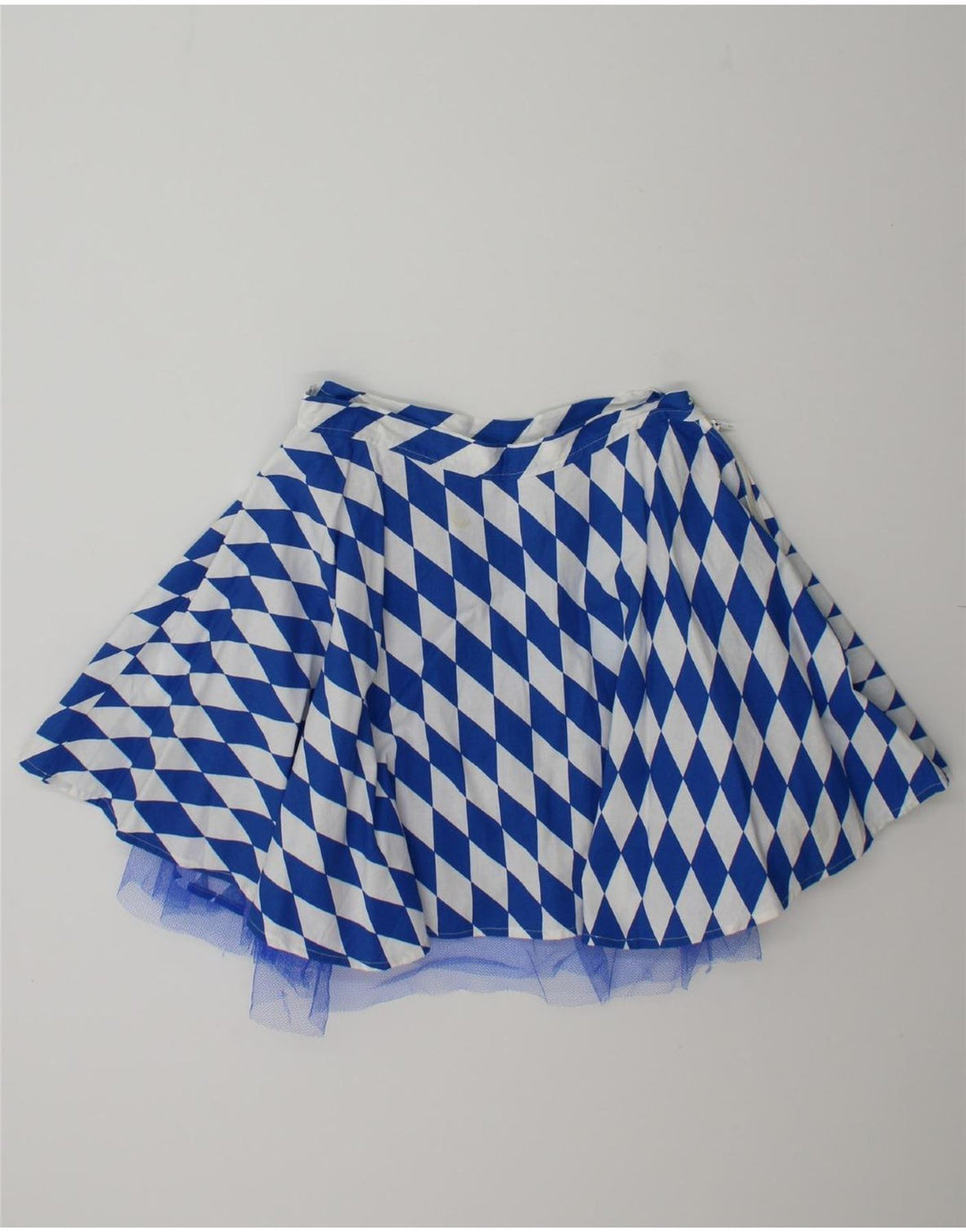 VINTAGE Womens Mini Skirt W30 Medium Blue Argyle/Diamond Vintage Vintage and Second-Hand Vintage from Messina Hembry 