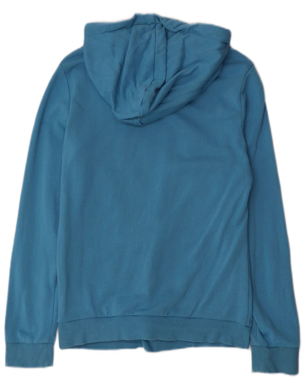 ADIDAS Womens Graphic Hoodie Jumper UK 4/6 XS Blue Cotton