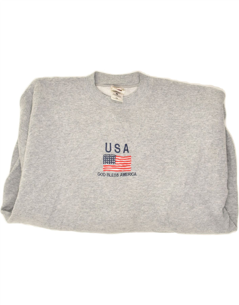 VINTAGE Mens Graphic Sweatshirt Jumper XL Grey Cotton | Vintage Vintage | Thrift | Second-Hand Vintage | Used Clothing | Messina Hembry 