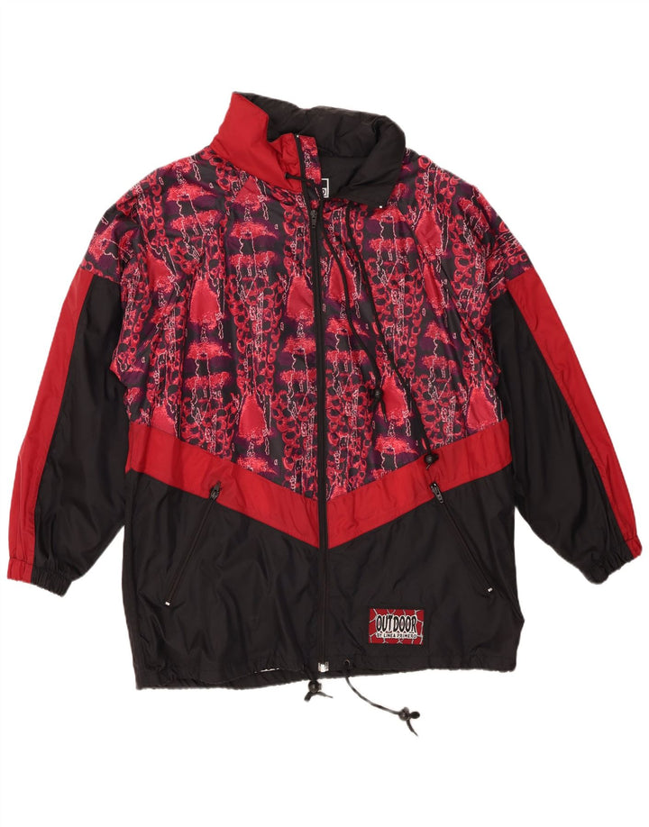 Linea Primero Mens Abstract Pattern Loose Fit Rain Jacket UK 36 Small Black