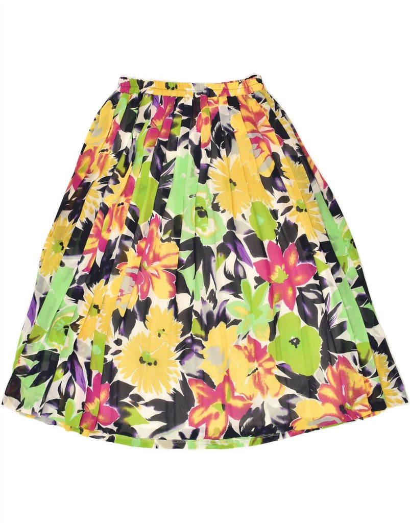 VINTAGE Womens Pleated Skirt EU 40 Medium W30  Multicoloured Floral Vintage Vintage and Second-Hand Vintage from Messina Hembry 