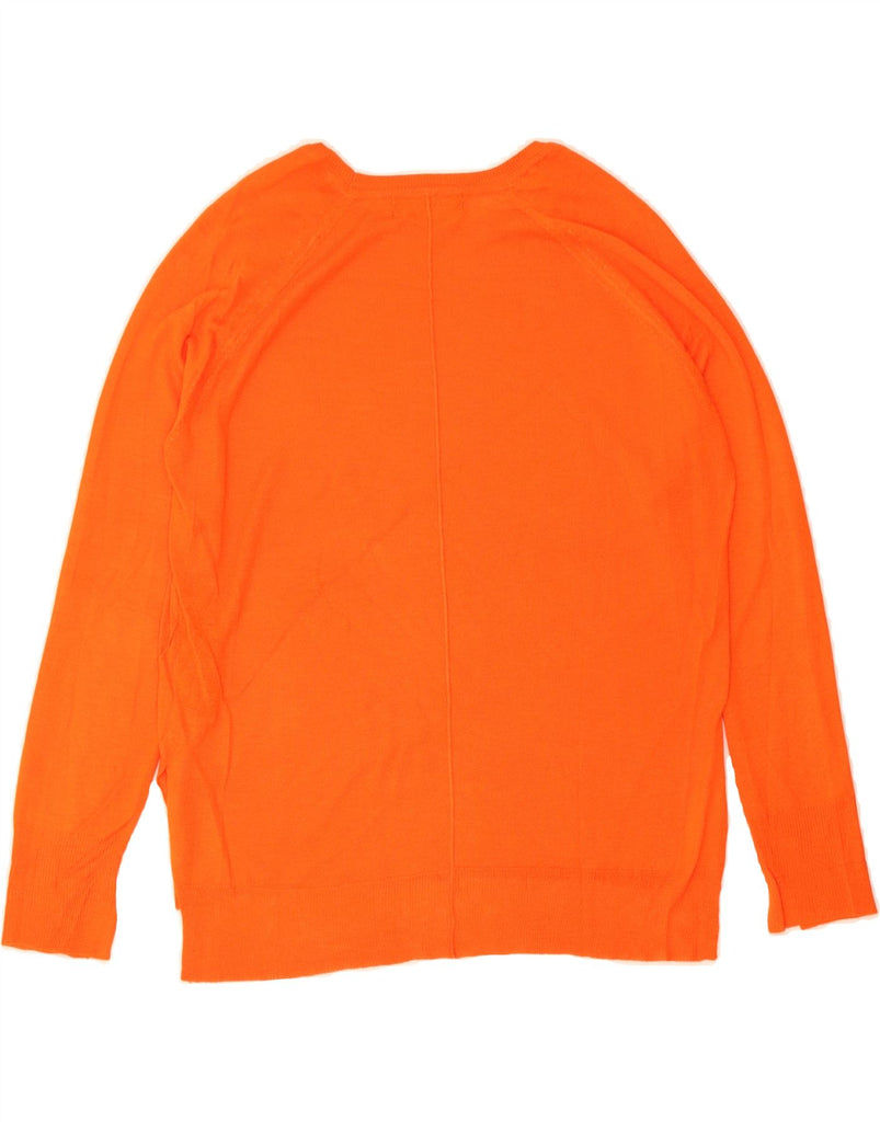 ZARA Womens Oversized Boat Neck Jumper Sweater UK 10 Small Orange Viscose Vintage Zara and Second-Hand Zara from Messina Hembry 