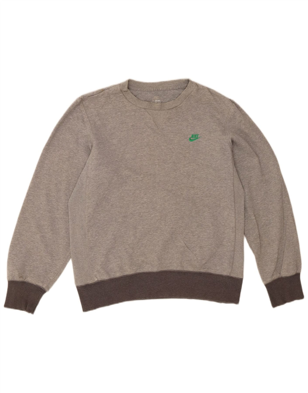 NIKE Mens Sweatshirt Jumper UK 38/40 Medium Grey Colourblock Cotton