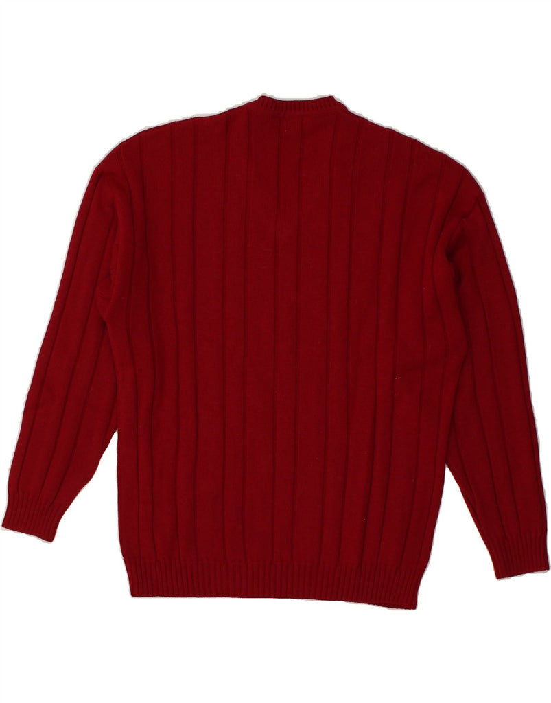 IL GRANCHIO Mens V-Neck Jumper Sweater Medium Red | Vintage Il Granchio | Thrift | Second-Hand Il Granchio | Used Clothing | Messina Hembry 