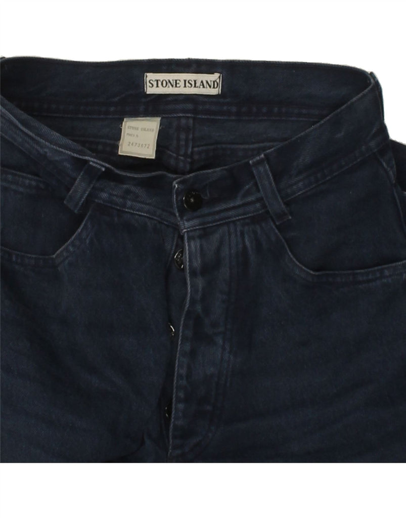 STONE ISLAND Womens High Waist Tapered Jeans IT 42 Medium W28L32 Navy Blue Vintage Stone Island and Second-Hand Stone Island from Messina Hembry 