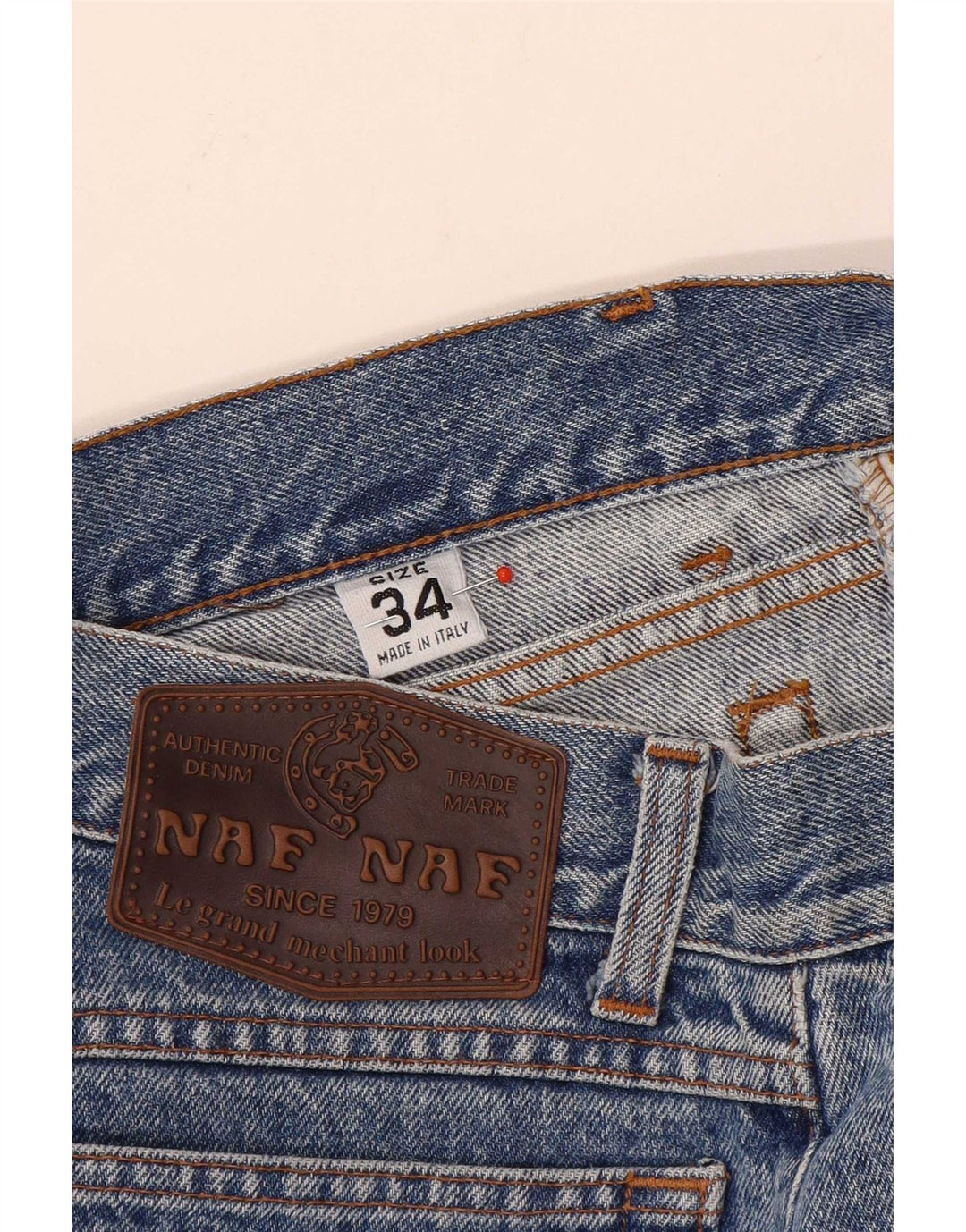 Naf Mens Straight Jeans W34 L30 Blue Cotton