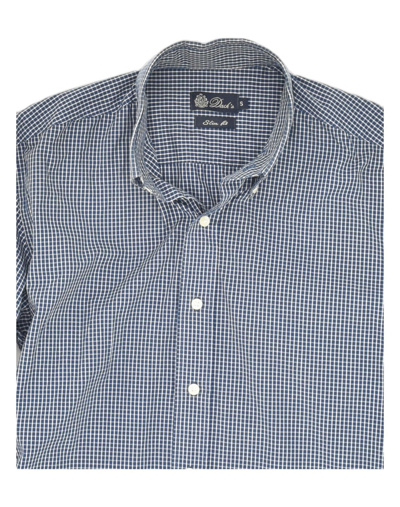 DACK'S Mens Slim Fit Shirt Small Blue Check Cotton | Vintage Dack's | Thrift | Second-Hand Dack's | Used Clothing | Messina Hembry 