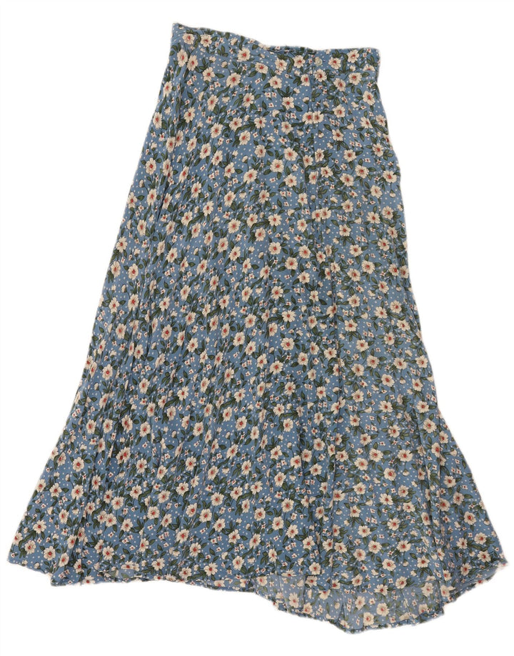 Vintage Womens Flared Skirt W26 Small Blue Floral