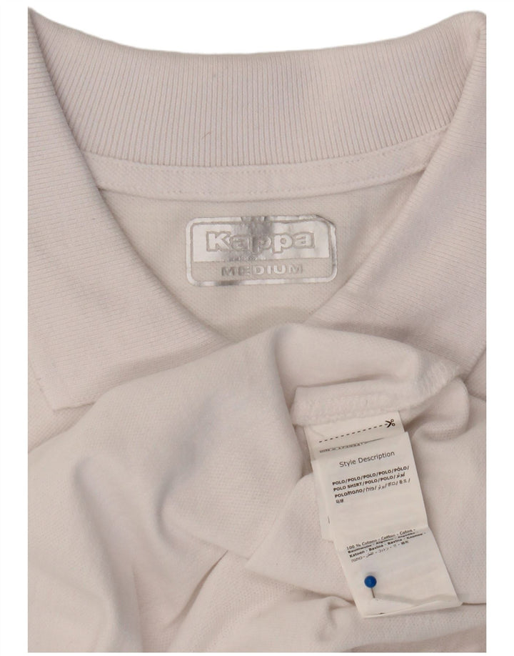 Kappa Mens Polo Shirt Medium White Cotton