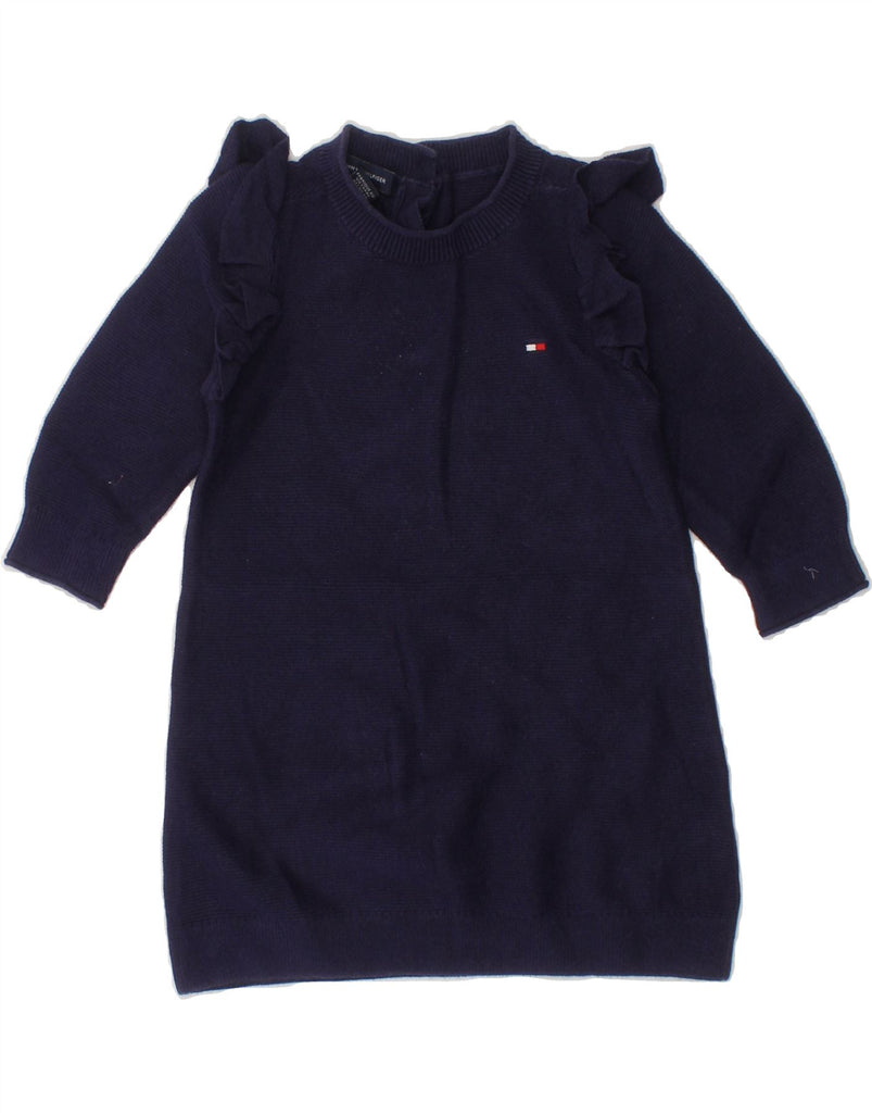 TOMMY HILFIGER Baby Girls Jumper Dress 6-9 Months Navy Blue Cotton Vintage Tommy Hilfiger and Second-Hand Tommy Hilfiger from Messina Hembry 
