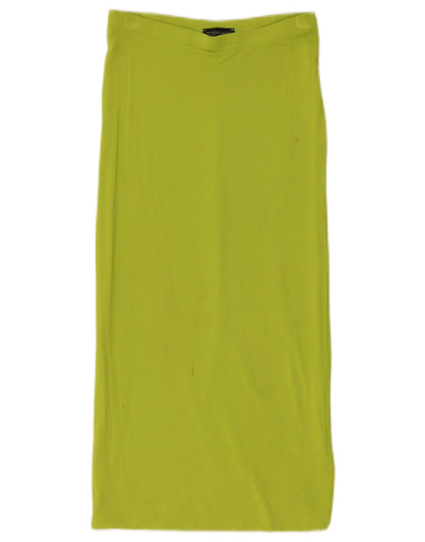 Topshop Womens Straight Skirt UK 8 Small W24  Green Viscose