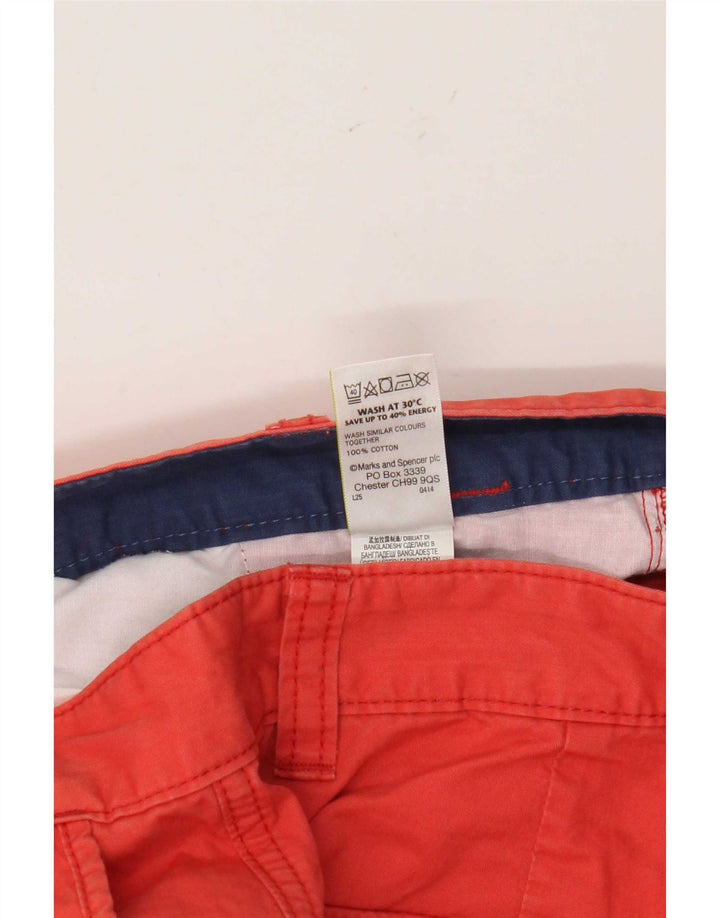 Marks & Spencer Mens Cargo Shorts W32 Medium Red Cotton