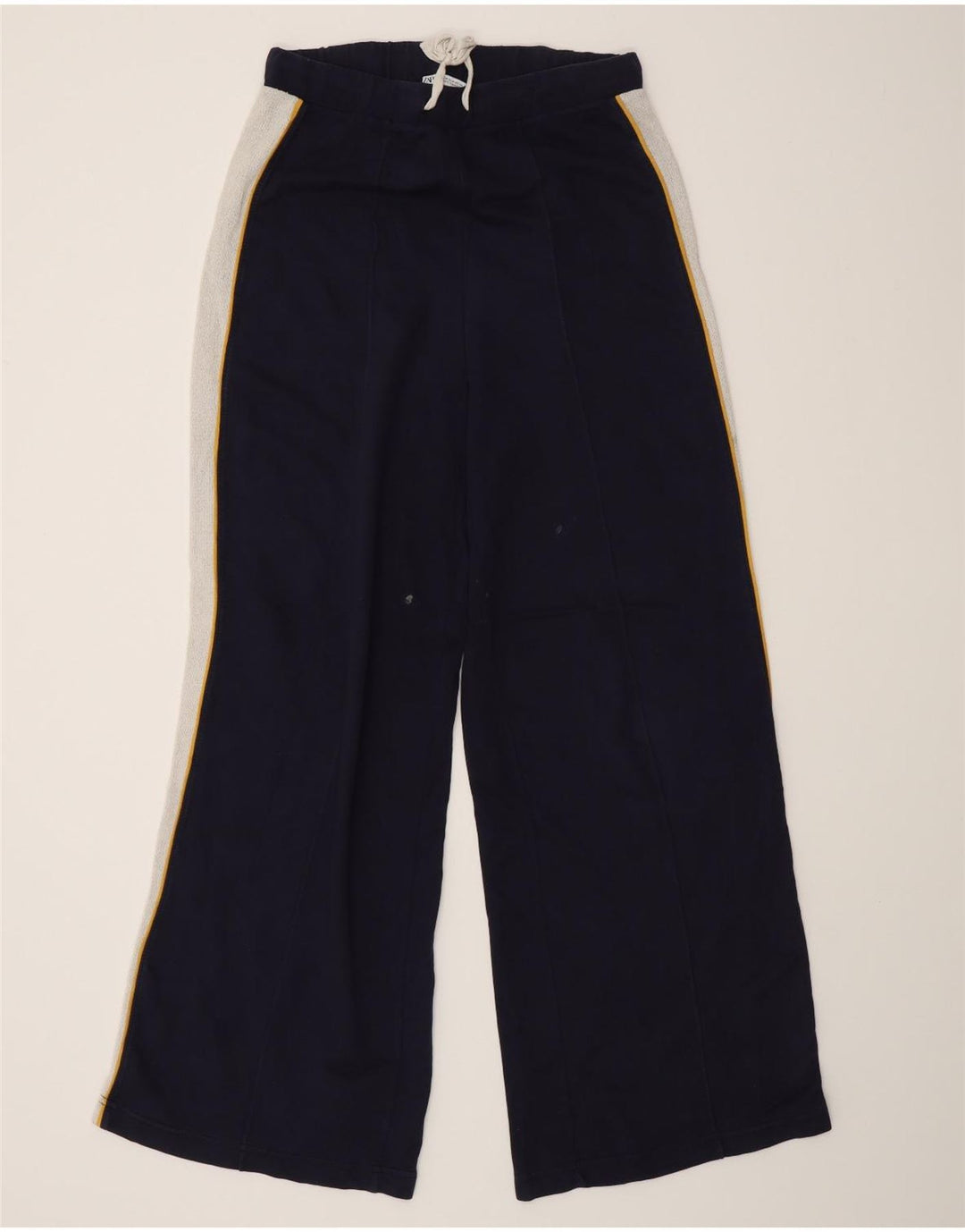 Zara Womens Tracksuit Trousers UK 12 Medium Navy Blue Colourblock
