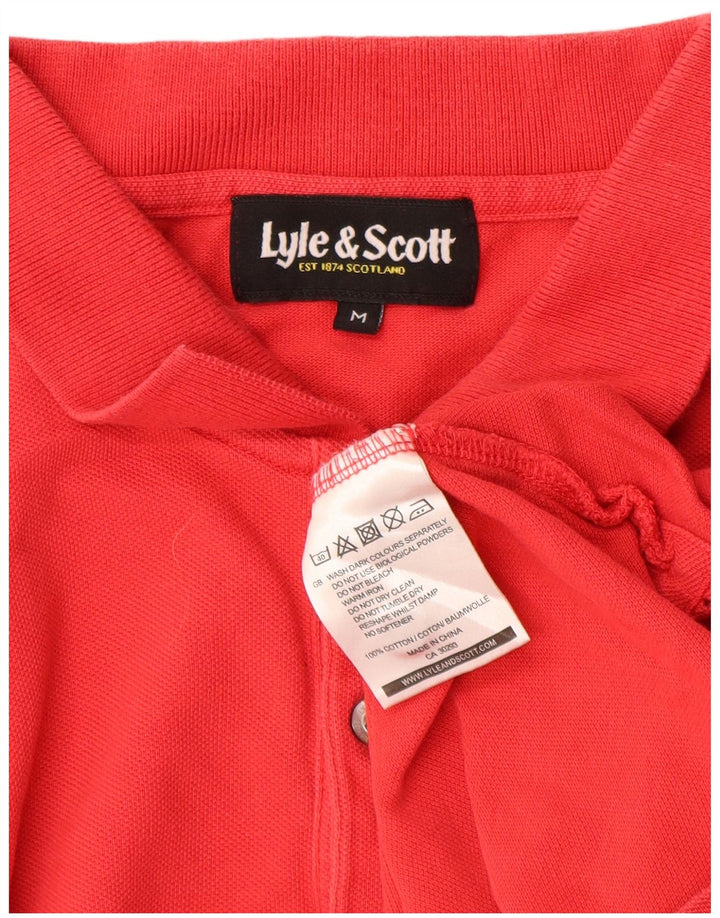 Lyle & Scott Mens Polo Shirt Medium Red Cotton