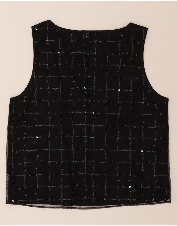 KASPER & COMPANY Womens Crop Sleeveless Blouse Top US 8 Medium Black Check Vintage Kasper & Company and Second-Hand Kasper & Company from Messina Hembry 