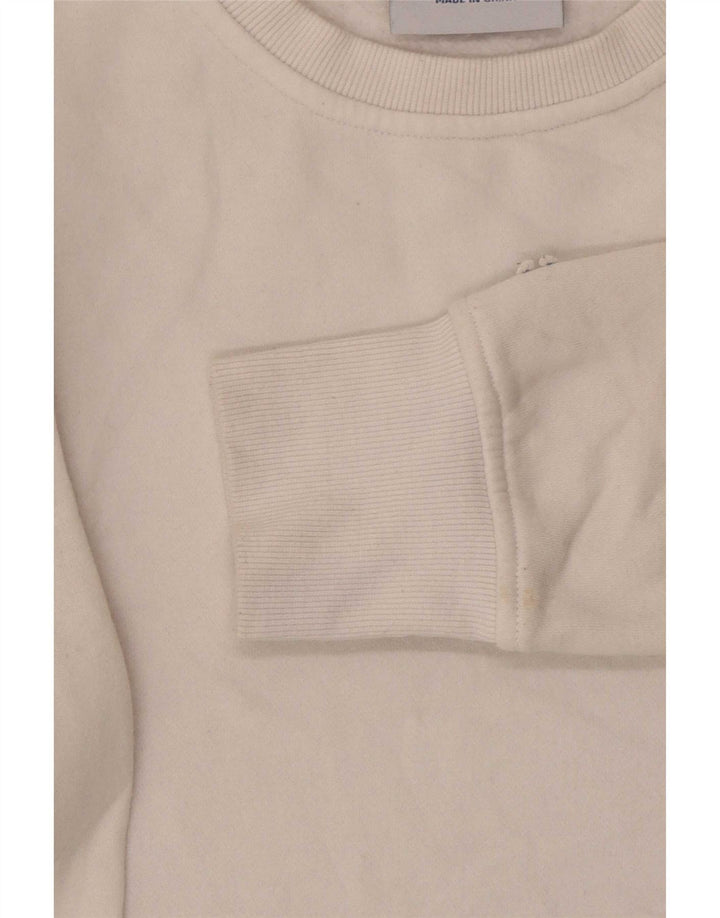 Champion Womens Oversized Crop Graphic Sweatshirt Jumper UK 10 Small White