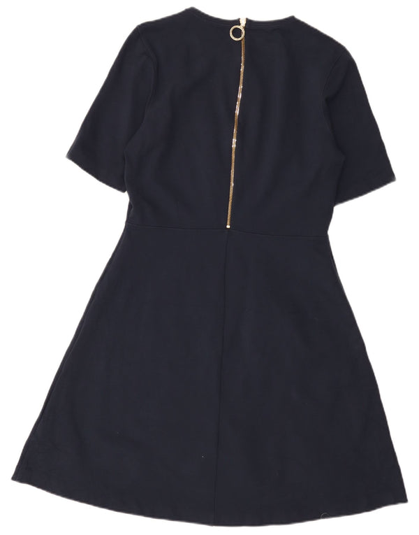 TOMMY HILFIGER Womens A-Line Dress UK 12 Medium Navy Blue Viscose