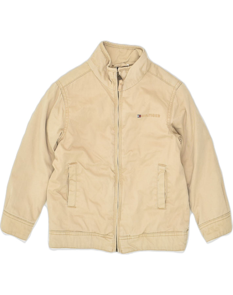 TOMMY HILFIGER Boys Bomber Jacket 5-6 Years Beige Cotton | Vintage Tommy Hilfiger | Thrift | Second-Hand Tommy Hilfiger | Used Clothing | Messina Hembry 