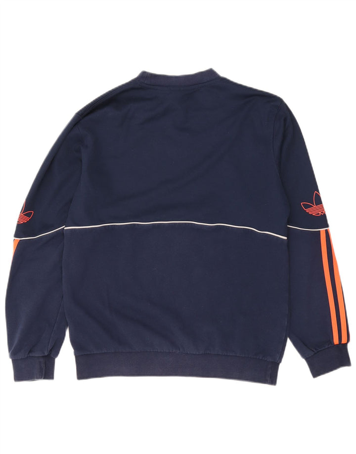 Adidas Mens Graphic Sweatshirt Jumper Small Navy Blue Cotton