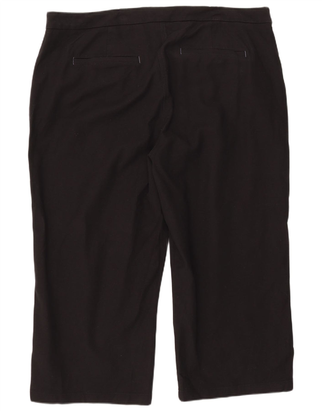 White Stuff Womens Capri Trousers UK 22 3XL W44 L24 Black Cotton