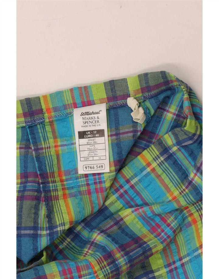 Marks & Spencer Womens Pencil Skirt UK 12 Medium W26 Multicoloured Check