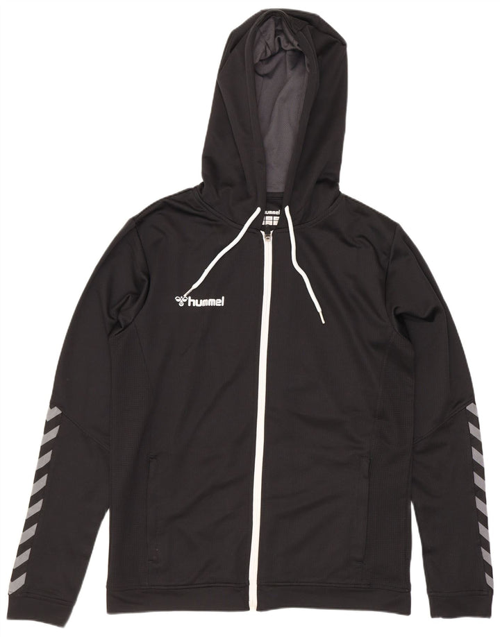 Hummel Mens Graphic Zip Hoodie Sweater Medium Black Polyester