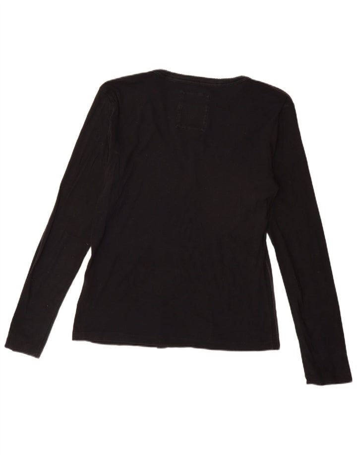 GAS Womens Top Long Sleeve UK 18 XL Black Cotton