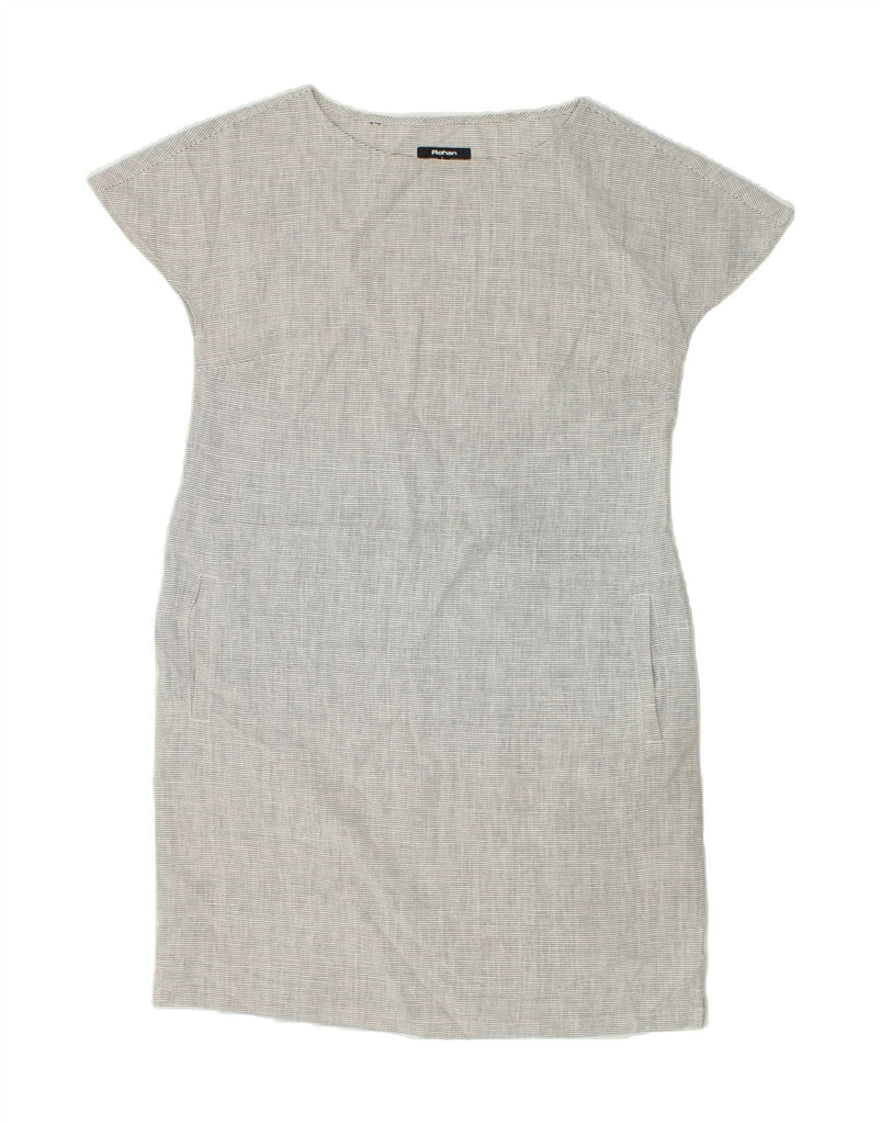 ROHAN Womens Sheath Dress UK 12 Medium  Grey Striped Polyester | Vintage Rohan | Thrift | Second-Hand Rohan | Used Clothing | Messina Hembry 
