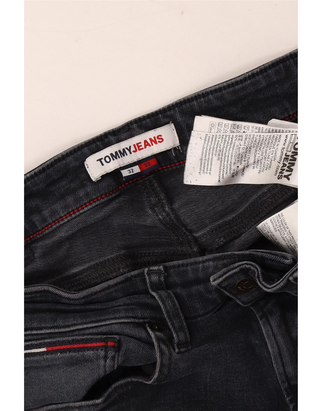 Tommy Hilfiger Mens Slim Jeans W32 L32 Grey Cotton