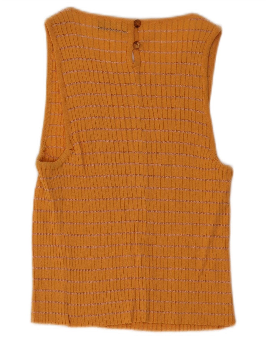 STIZZOLI Womens Crop Vest Top UK 2 2XS Orange Striped