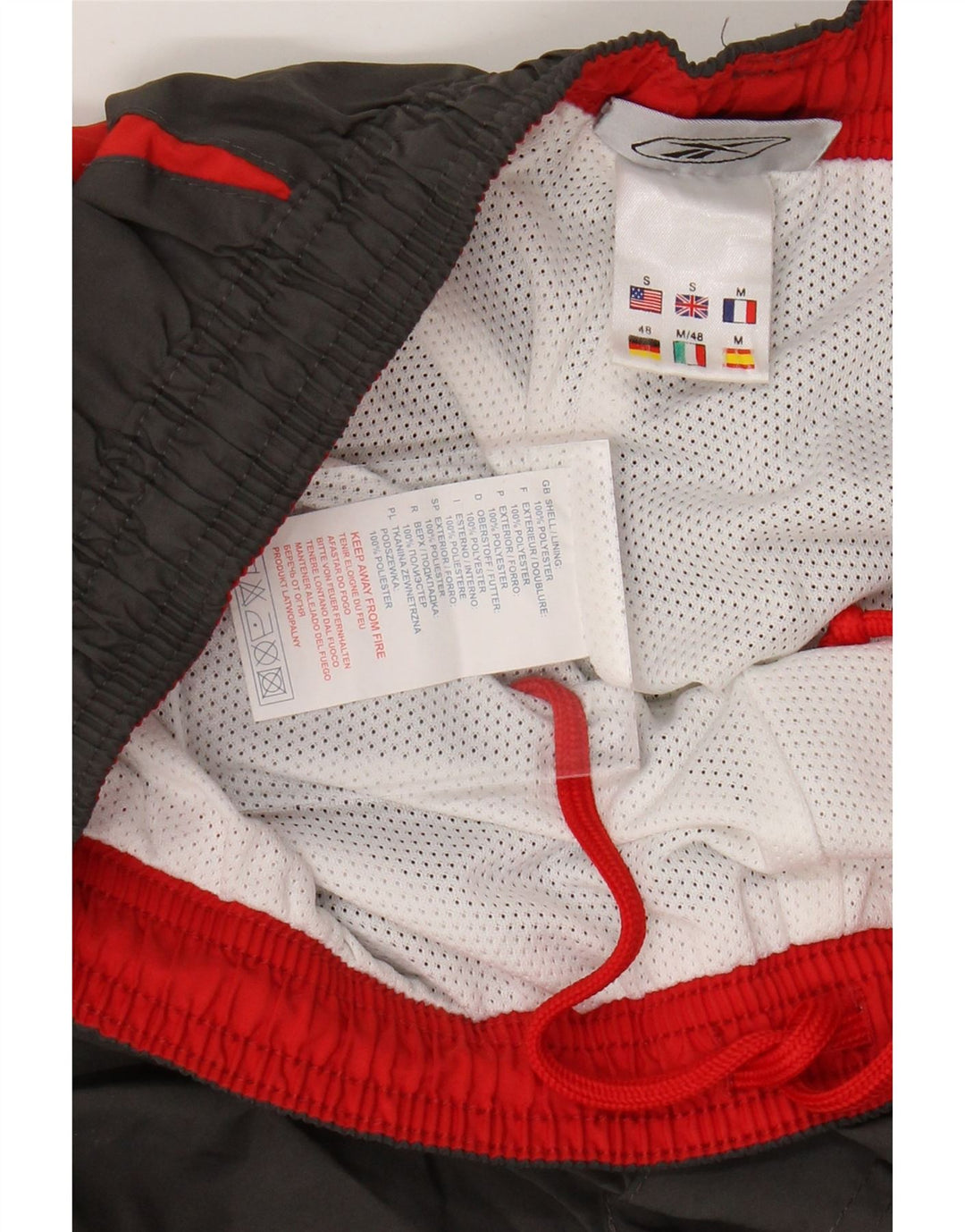 REEBOK Mens Graphic Tracksuit Trousers Small  Grey Polyester