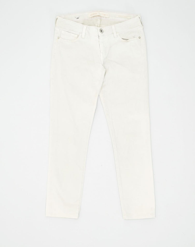 GUESS Womens Slim Casual Trousers W27 L26 White Cotton | Vintage | Thrift | Second-Hand | Used Clothing | Messina Hembry 