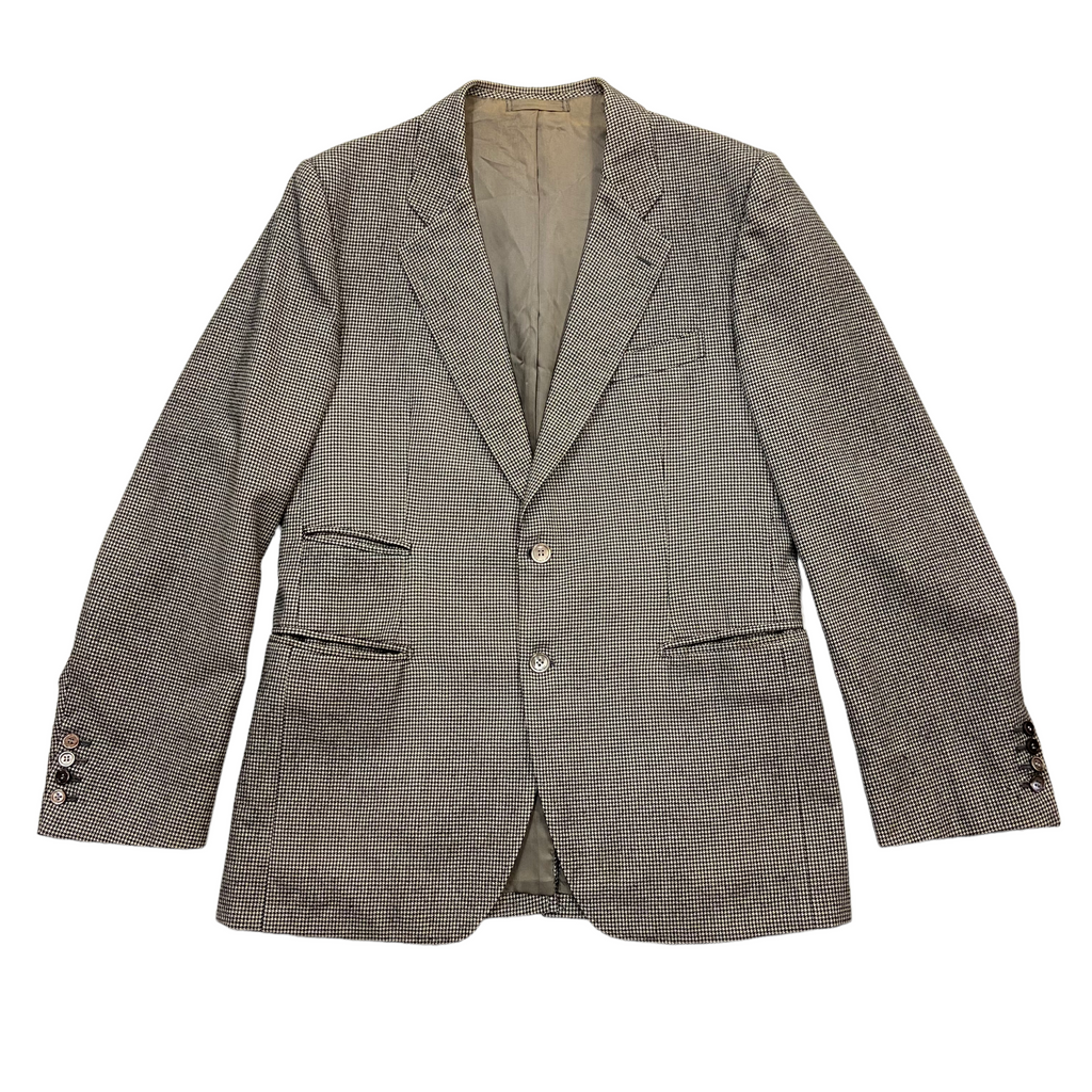 Ermenegildo Zegna Houndstooth Blazer Jacket | Vintage Designer Grey Suit VTG | Vintage Messina Hembry | Thrift | Second-Hand Messina Hembry | Used Clothing | Messina Hembry 