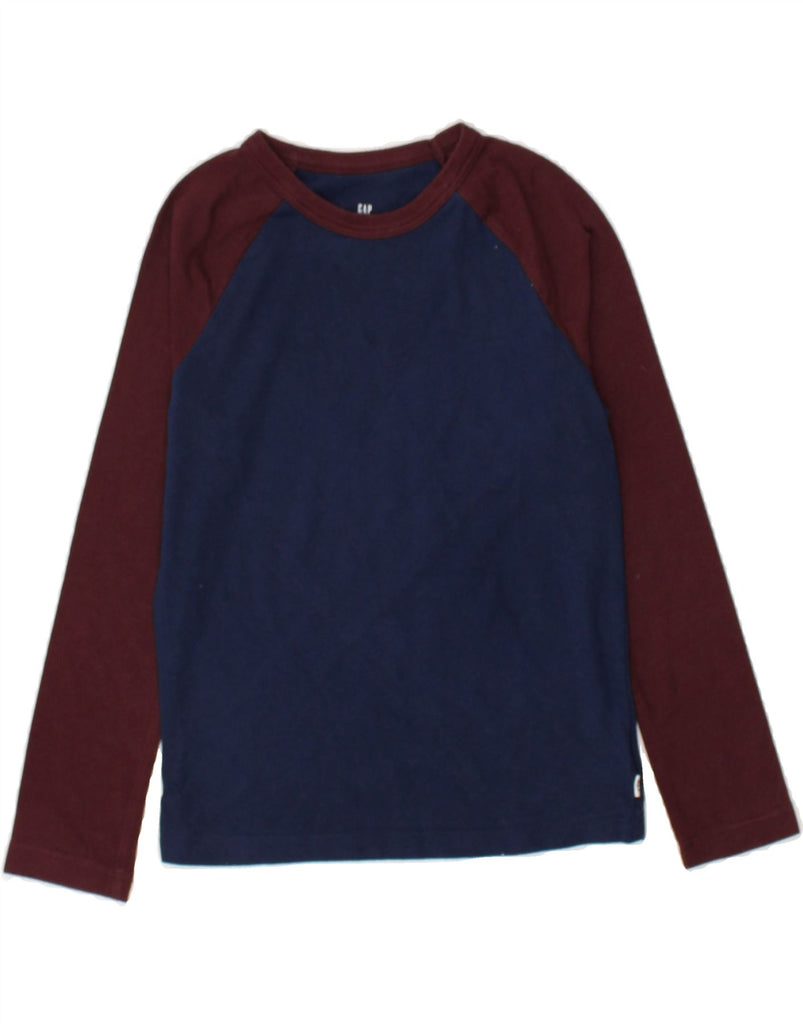 GAP Boys Top Long Sleeve 6-7 Years Small  Navy Blue Colourblock Cotton | Vintage Gap | Thrift | Second-Hand Gap | Used Clothing | Messina Hembry 