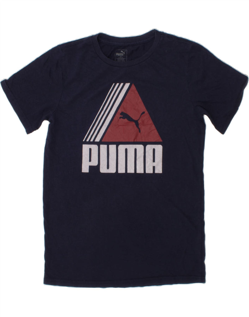 PUMA Boys Graphic T-Shirt Top 15-16 Years XL Navy Blue Cotton Vintage Puma and Second-Hand Puma from Messina Hembry 