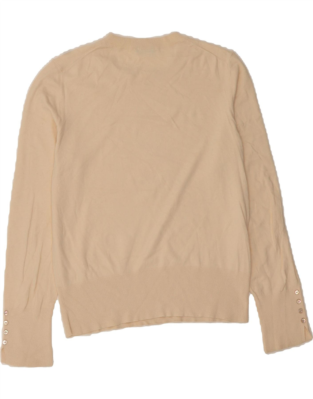 BENETTON Womens Crew Neck Jumper Sweater UK 14 Medium Beige Vintage Benetton and Second-Hand Benetton from Messina Hembry 