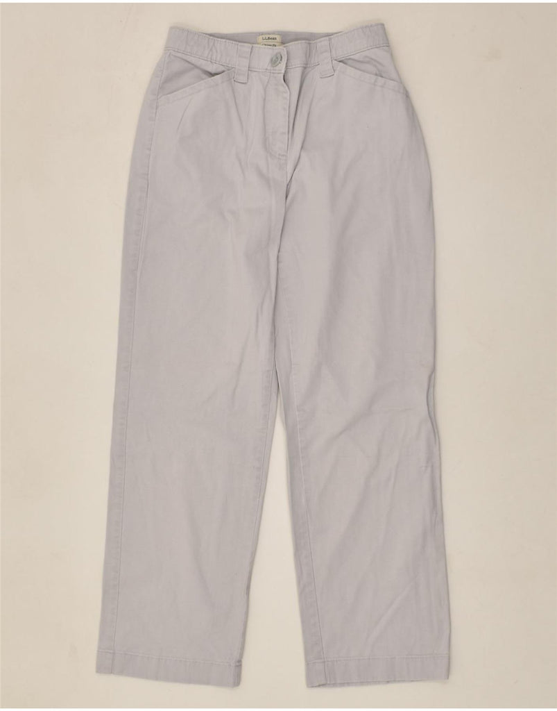 L.L.BEAN Womens High Waist Casual Trousers UK 8 Small W26 L26 Grey Cotton | Vintage L.L.Bean | Thrift | Second-Hand L.L.Bean | Used Clothing | Messina Hembry 