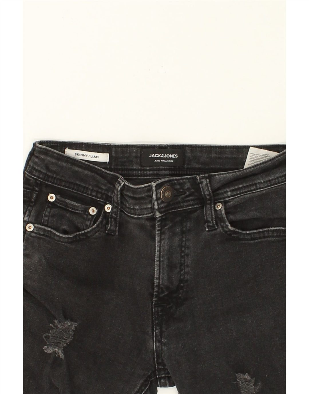 JACK & JONES Womens Liam Distressed Skinny Jeans W27 L30 Grey Cotton Vintage Jack & Jones and Second-Hand Jack & Jones from Messina Hembry 