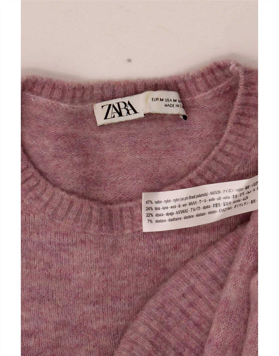 Zara Womens Boat Neck Jumper Sweater UK 12 Medium Pink Nylon
